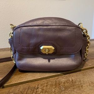 Coach purple and gold mini purse